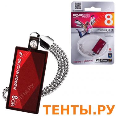 Флэш-диск SILICON POWER 8GB Touch 810 USB 2.0, скорость чтения/записи - 10/3 Мб/сек, красн, подарочн Флэш-диск SILICON POWER 8GB Touch 810 USB 2.0, скорость чтения/записи - 10/3 Мб/сек, красн, подарочн