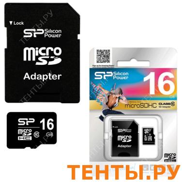 Карта памяти micro SDHC 16GB SILICON POWER скорость передачи данных 10 Мб/сек (class10) с адаптером Карта памяти micro SDHC 16GB SILICON POWER скорость передачи данных 10 Мб/сек (class10) с адаптером