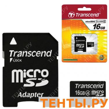 Карта памяти micro SDHC 16GB TRANSCEND скорость передачи данных 4 Мб/сек (class4) с адаптером Карта памяти micro SDHC 16GB TRANSCEND скорость передачи данных 4 Мб/сек (class4) с адаптером