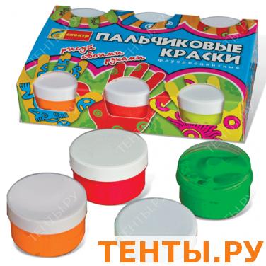 Краски пальчиковые "Яркая забава", 6цв., флуоресцентные, 60мл, 09С-504 Краски пальчиковые "Яркая забава", 6цв., флуоресцентные, 60мл, 09С-504