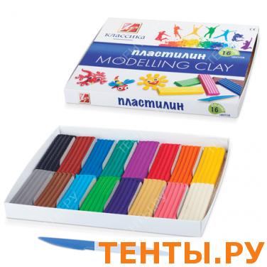 Пластилин ЛУЧ "Классика", 16 цв., 320 г, со стеком, 20С1329-08 Пластилин ЛУЧ "Классика", 16 цв., 320 г, со стеком, 20С1329-08