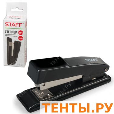 Степлер STAFF эконом, №24/6, до 20 л, металлический корпус, металлический механизм, черный, 224627 Степлер STAFF эконом, №24/6, до 20 л, металлический корпус, металлический механизм, черный, 224627