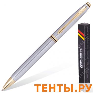 Ручка шариковая BRAUBERG бизнес-класса, BC010, корпус серебр., золот.детали, 141414, синяя Ручка шариковая BRAUBERG бизнес-класса, BC010, корпус серебр., золот.детали, 141414, синяя