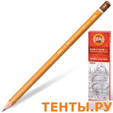 Карандаш ч/гр KOH-I-NOOR 1500 3H, корпус желтый, без резинки, заточенный, картонная упаковка Карандаш ч/гр KOH-I-NOOR 1500 3H, корпус желтый, без резинки, заточенный, картонная упаковка