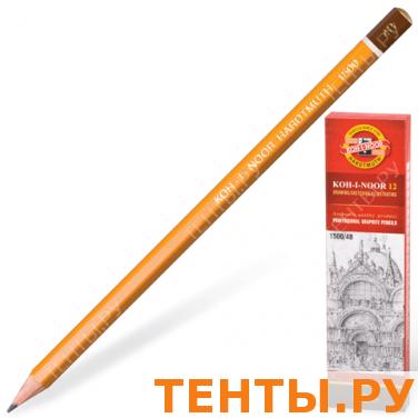 Карандаш ч/гр KOH-I-NOOR 1500 4B, корпус желтый, без резинки, заточенный, картонная упаковка Карандаш ч/гр KOH-I-NOOR 1500 4B, корпус желтый, без резинки, заточенный, картонная упаковка