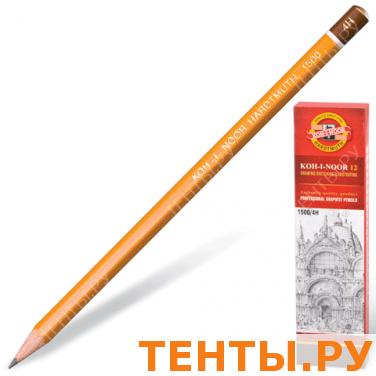 Карандаш ч/гр KOH-I-NOOR 1500 4H, корпус желтый, без резинки, заточенный, картонная упаковка Карандаш ч/гр KOH-I-NOOR 1500 4H, корпус желтый, без резинки, заточенный, картонная упаковка