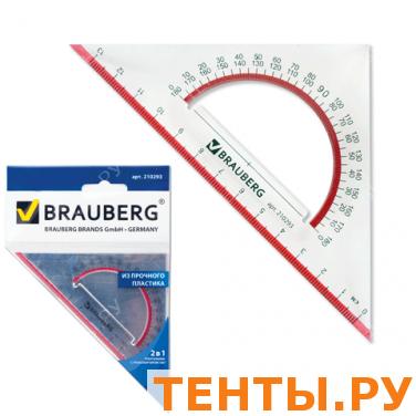 Треугольник BRAUBERG с транспортиром 45*13см прозр. с выдел. шкалой, упак. с европодвесом, 210293 Треугольник BRAUBERG с транспортиром 45*13см прозр. с выдел. шкалой, упак. с европодвесом, 210293