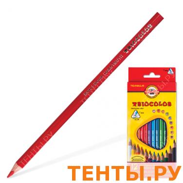 Карандаши цветные KOH-I-NOOR 12цв., трехгранные, грифель 3,2мм, заточ, карт.упак, европодв, 3132/12 Карандаши цветные KOH-I-NOOR 12цв., трехгранные, грифель 3,2мм, заточ, карт.упак, европодв, 3132/12