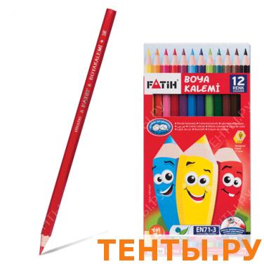 Карандаши цветные PENSAN (FATIH) 12цв, заточенные, карт.упаковка, 33112 Карандаши цветные PENSAN (FATIH) 12цв, заточенные, карт.упаковка, 33112