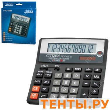 Калькулятор CITIZEN настольный SDC-620II, 12 разр., двойное питание, 156x156мм, оригинальный Калькулятор CITIZEN настольный SDC-620II, 12 разр., двойное питание, 156x156мм, оригинальный