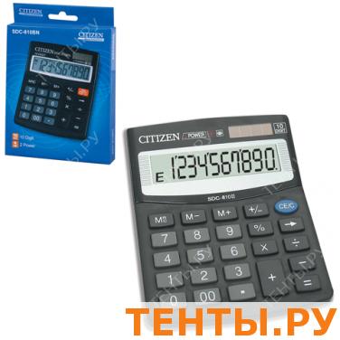 Калькулятор CITIZEN настольный SDC-810N, 10 разр., двойное питание, 124x102, оригинальный Калькулятор CITIZEN настольный SDC-810N, 10 разр., двойное питание, 124x102, оригинальный