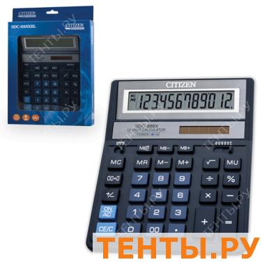 Калькулятор CITIZEN настольный SDC-888XBL, 12 разр., двойное питание, 205х159мм, СИНИЙ, оригинальный Калькулятор CITIZEN настольный SDC-888XBL, 12 разр., двойное питание, 205х159мм, СИНИЙ, оригинальный