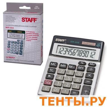 Калькулятор STAFF настольный металлический STF-1212, 12 разрядов, двойное питание, 140х105мм Калькулятор STAFF настольный металлический STF-1212, 12 разрядов, двойное питание, 140х105мм
