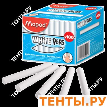 Мелки MAPED (Франция), НАБОР 100шт., белые, круглые, специальная формула "без пыли", 935020 Мелки MAPED (Франция), НАБОР 100шт., белые, круглые, специальная формула "без пыли", 935020