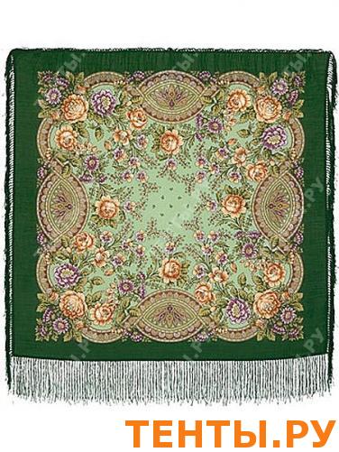Платок Павловопосадский с рисунком "Кумушка", арт. 1453-9 Платок Павловопосадский с рисунком "Кумушка", арт. 1453-9