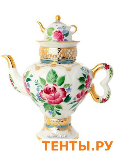 Чайник сувенирный заварочный, форма "Самоварчик", рисунок "Светлый день", Императорский фарфоровый завод Чайник сувенирный заварочный, форма "Самоварчик", рисунок "Светлый день", Императорский фарфоровый завод