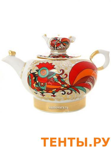 Чайник заварочный форма "Семейный", рисунок "Красный петух", Императорский фарфоровый завод Чайник заварочный форма "Семейный", рисунок "Красный петух", Императорский фарфоровый завод
