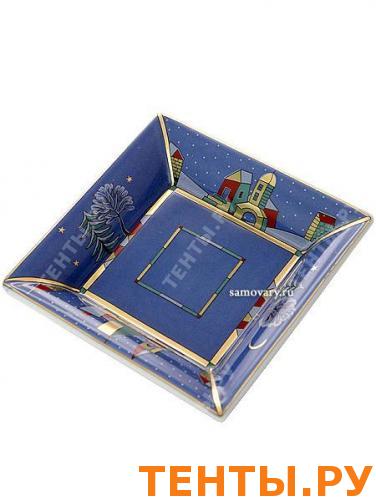 Подставка фарфоровая для мелочи, форма "Европейская", рисунок "Новогодняя ночь", Императорский фарфоровый завод Подставка фарфоровая для мелочи, форма "Европейская", рисунок "Новогодняя ночь", Императорский фарфоровый завод