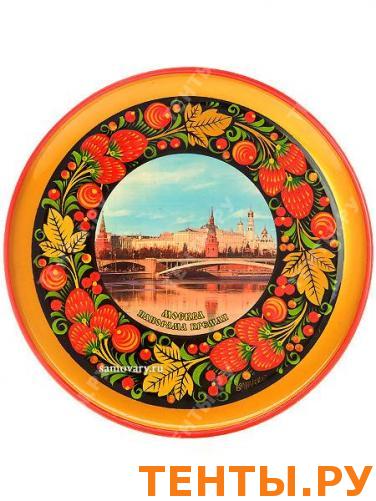 Тарелка-панно хохлома "Москва", арт. 1 Тарелка-панно хохлома "Москва", арт. 1