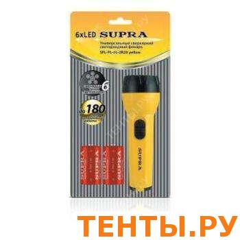 Фонарь пласт. 6LED PL-6L-2R20 жёлт.(2хR20 ком.) SUPRA Фонарь пласт. 6LED PL-6L-2R20 жёлт.(2хR20 ком.) SUPRA