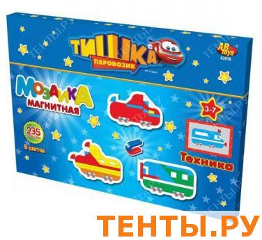 ТИШКА ПАРОВОЗИК. Мозаика магнитная "Техника", 235 элем., 5 цветов (36,4*26,4*3,4) ТИШКА ПАРОВОЗИК. Мозаика магнитная "Техника", 235 элем., 5 цветов (36,4*26,4*3,4)