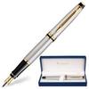 Ручка перьевая WATERMAN Expert 3 Stainless Steel GT, корпус латунь, позолоч. детали, S0951940, син Ручка перьевая WATERMAN Expert 3 Stainless Steel GT, корпус латунь, позолоч. детали, S0951940, син
