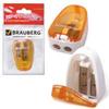 Точилка BRAUBERG с контейнером и крышкой, конусообразная, 2 отверстия, в упак с подв,ассорти,222496 Точилка BRAUBERG с контейнером и крышкой, конусообразная, 2 отверстия, в упак с подв,ассорти,222496