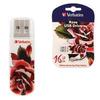 Флэш-диск 16 GB, VERBATIM Mini Tattoo Edition Rose, USB 2.0, белый с рисунком, 49885 Флэш-диск 16 GB, VERBATIM Mini Tattoo Edition Rose, USB 2.0, белый с рисунком, 49885