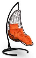 Подвесное кресло LUNA черное + каркас + подушка оранжевая