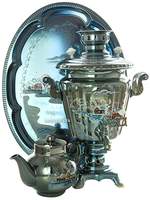 Набор самовар электрический 3 литра с художественной росписью "Зимний вечер", с автоматическим отключением при закипании - 18900 руб.