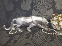Тигр полигональный малый, цвет серебро  ,L-25см H-8,5см W-4,5см - 900 руб.