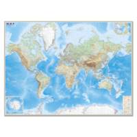 Карта настенная "Мир. Обзорная карта. Физическая с границами", М-1:15 млн., разм. 192х140 см, ламинированная, тубус, 293 - 1394 руб.