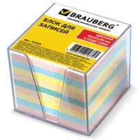 Блок для записей BRAUBERG в подставке прозрачной, куб 9х9х9 см, цветной, 122225 - 323 руб.