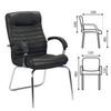 Кресло для приемных и переговорных "Orion CFA/LB steel chrome", кожа, черное