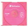 Диск CD-RW VERBATIM, 700 Mb, 8х-12х, Colour Slim Case, 43167