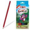 Карандаши цветные KOH-I-NOOR "Animals", 24 цвета, грифель 2,8 мм, заточенные, европодвес, 3554024008KSRU