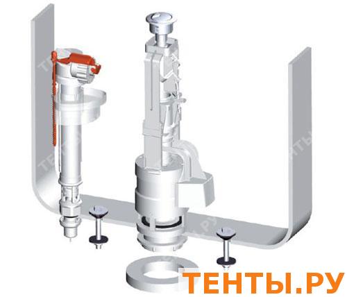 \"ALCAPLAST\" Арматура - комплект 1/2\" нижняя подводка, с двойной кнопкой ...