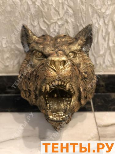 Голова волка бронза, навесной декор