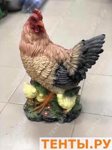 Садовая фигура Курица с цыплятами большая Н-42см