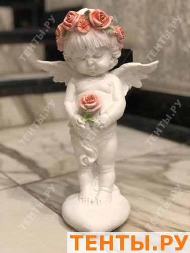 Ангел с розой на сердечке Н-35см