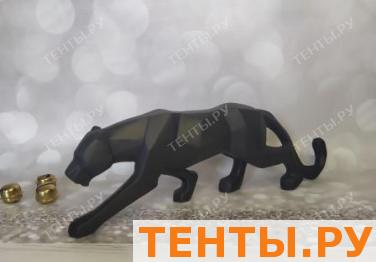 Тигр полигональный малый, цвет черный графит,  L-25см H-8,5см W-4,5см