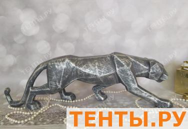 Тигр полигональный, цвет серый/серебро, L-43см H-14см 